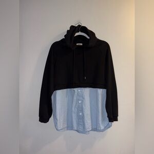 Golly | Black Hoodie Dress Shirt